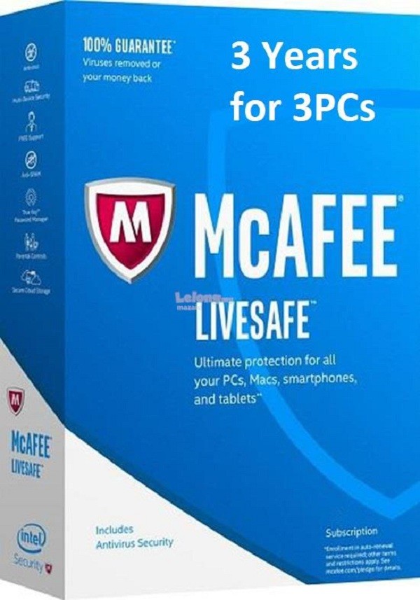 McAfee LiveSafe 2017 | For 3 years | 3 PC | Download