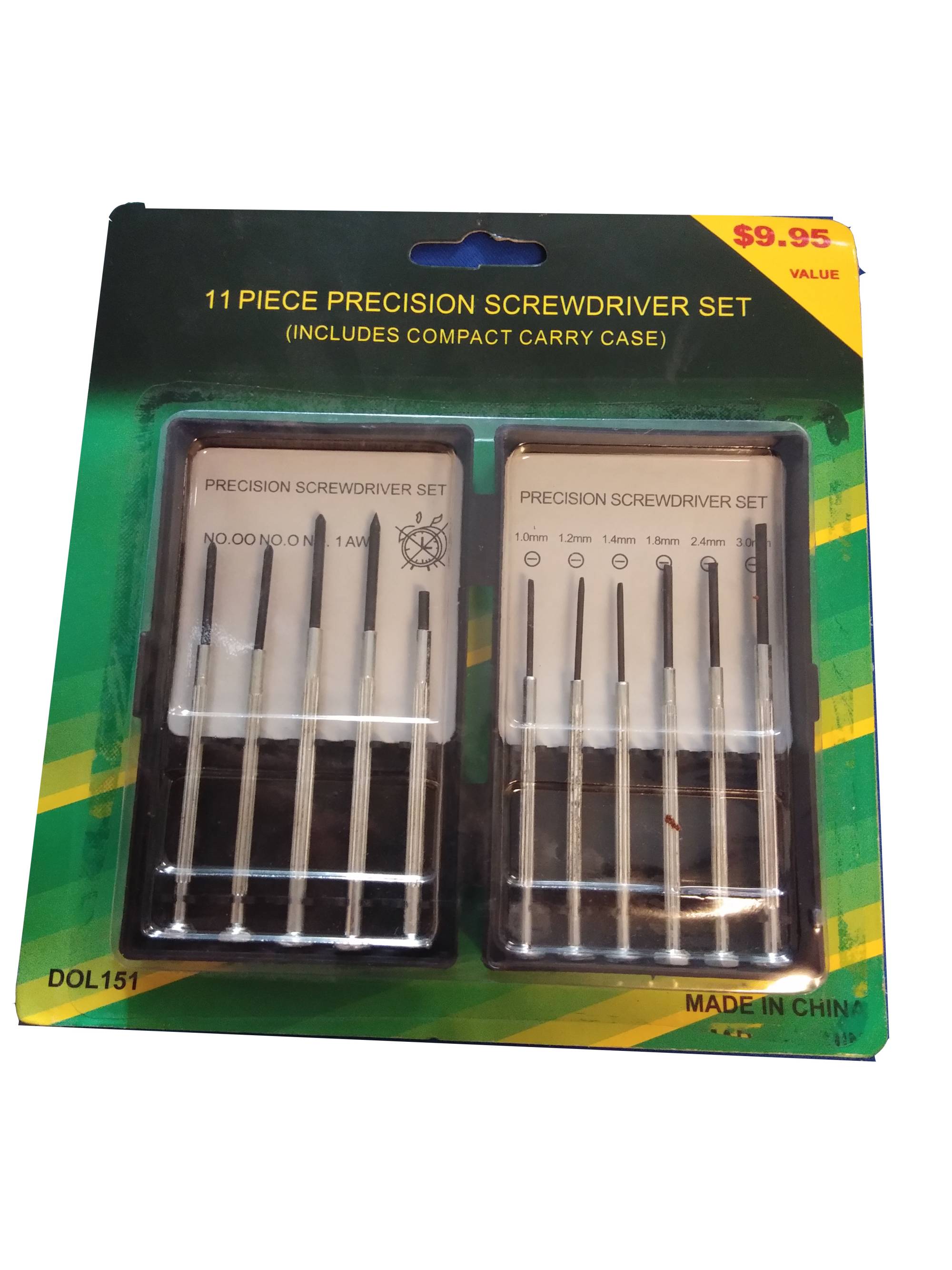 11 Piece Precision Screwdriver Set(incl compact carry case)
