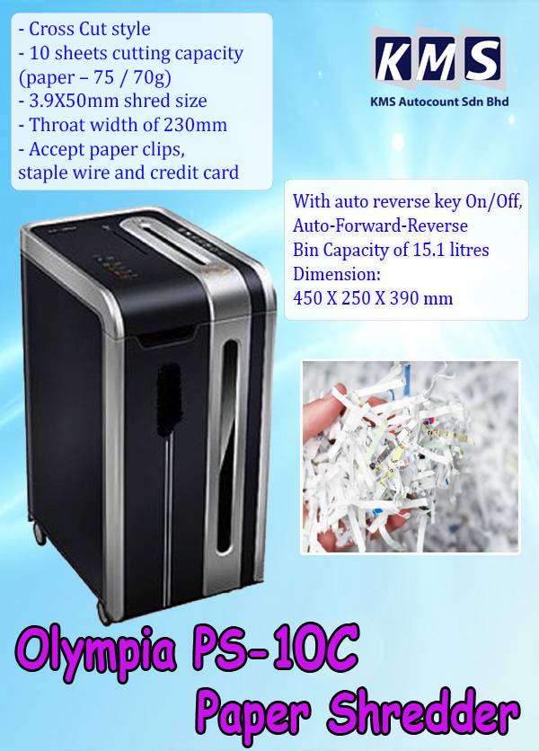 Paper shredder OLYMPIA T818 BK / PS10C