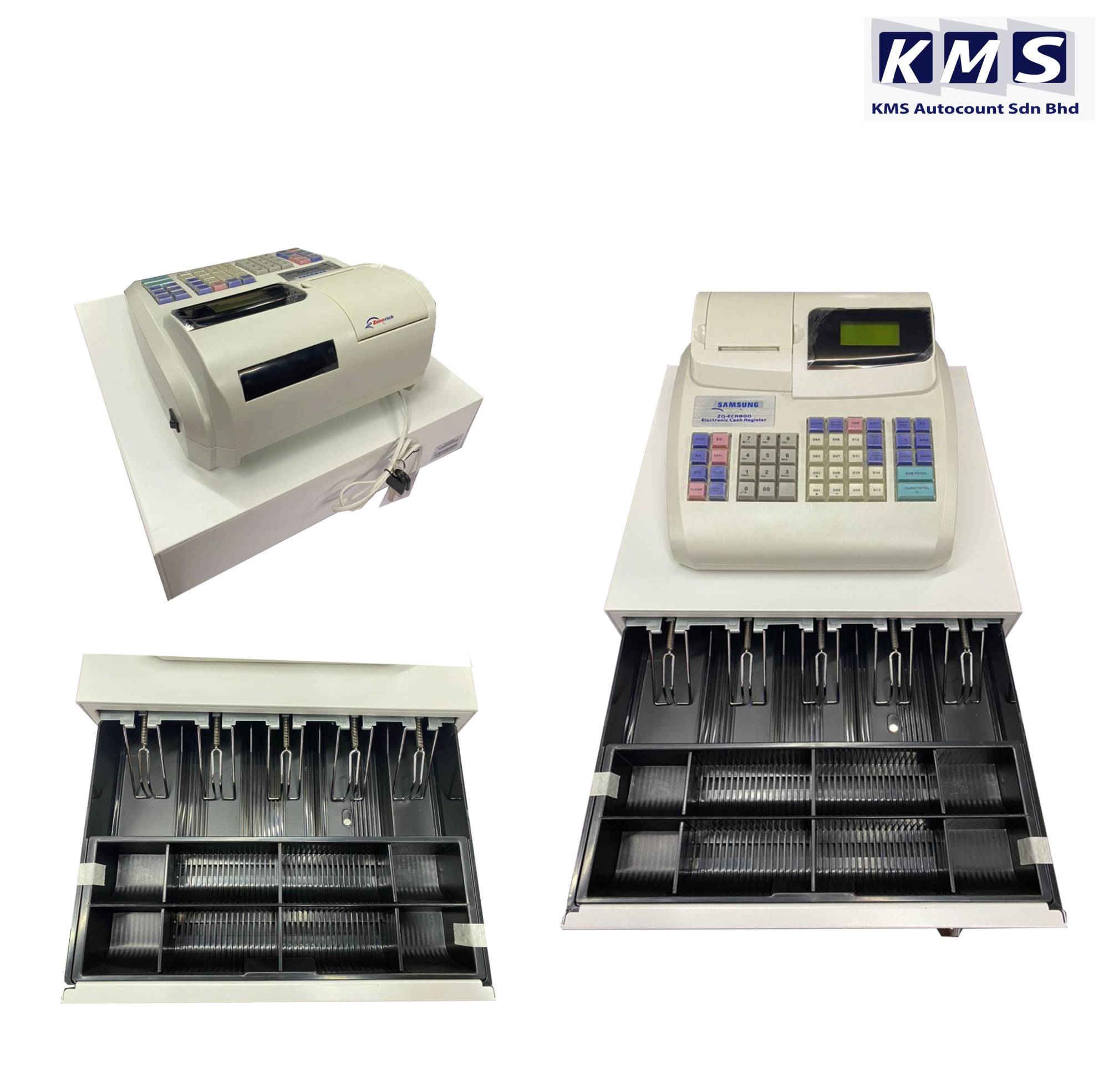 Samsung ZQECR800 cash register with 5bills 8 coins big drawer