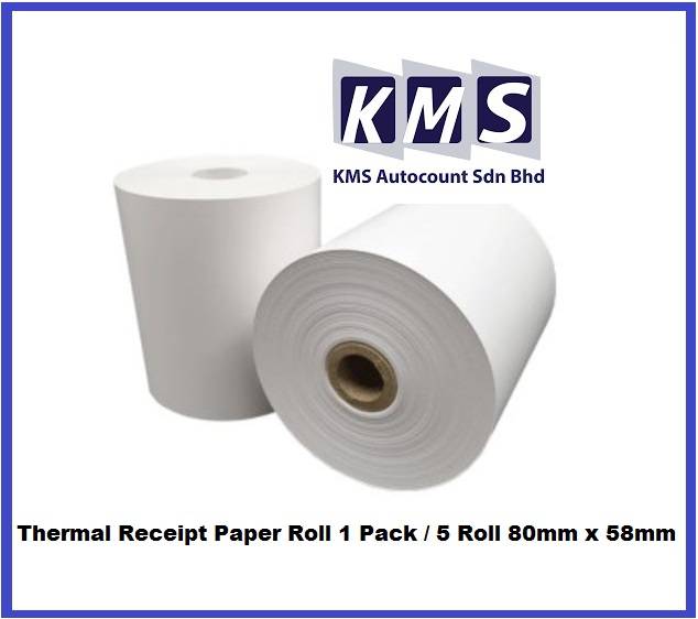 Thermal Receipt Paper Roll 1 Pack 5 Roll 80mm x 58mm