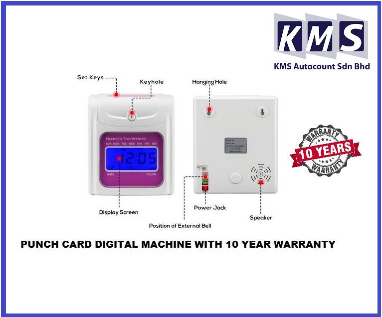 PUNCH CARD DIGITAL MACHINE WITH 10 YEAR WARRANTY