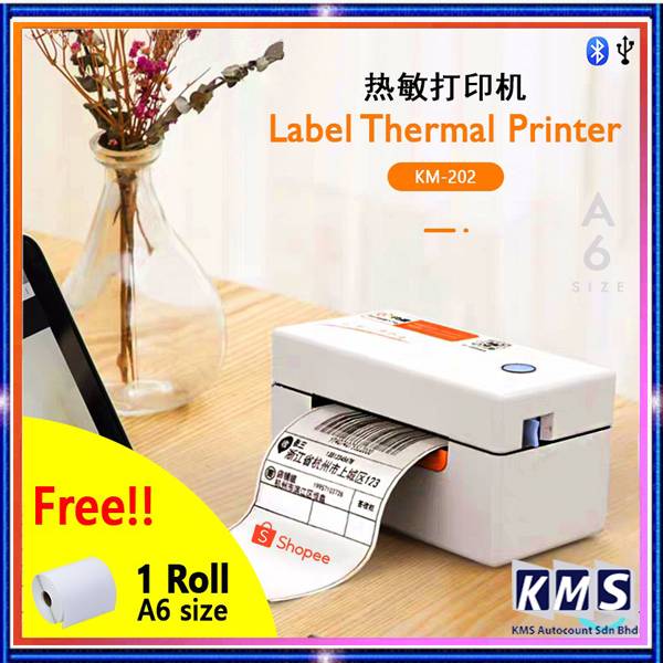 KM-202 A6 Label Thermal Printer QR 