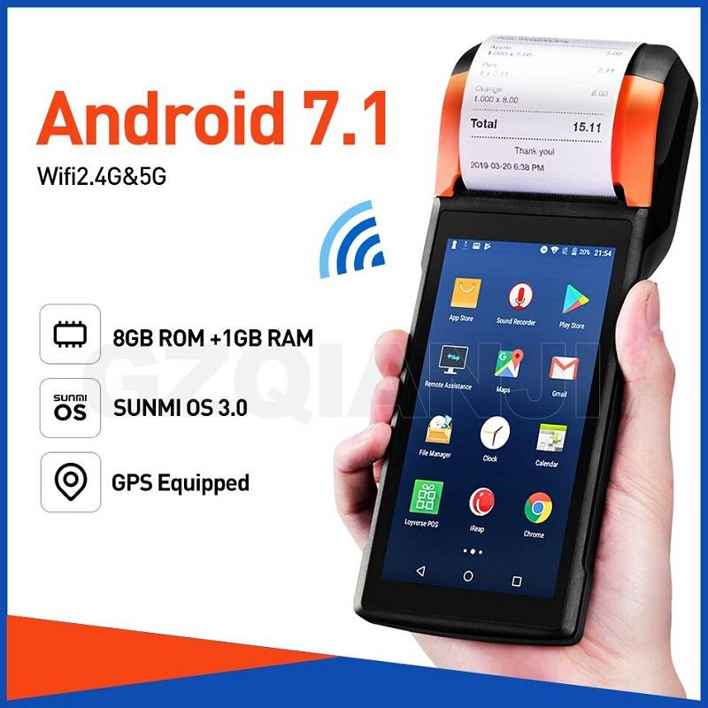 Sunmi V2 Android 7.1 PDA Handheld POS Terminal Printer PDA 4G WiFi with