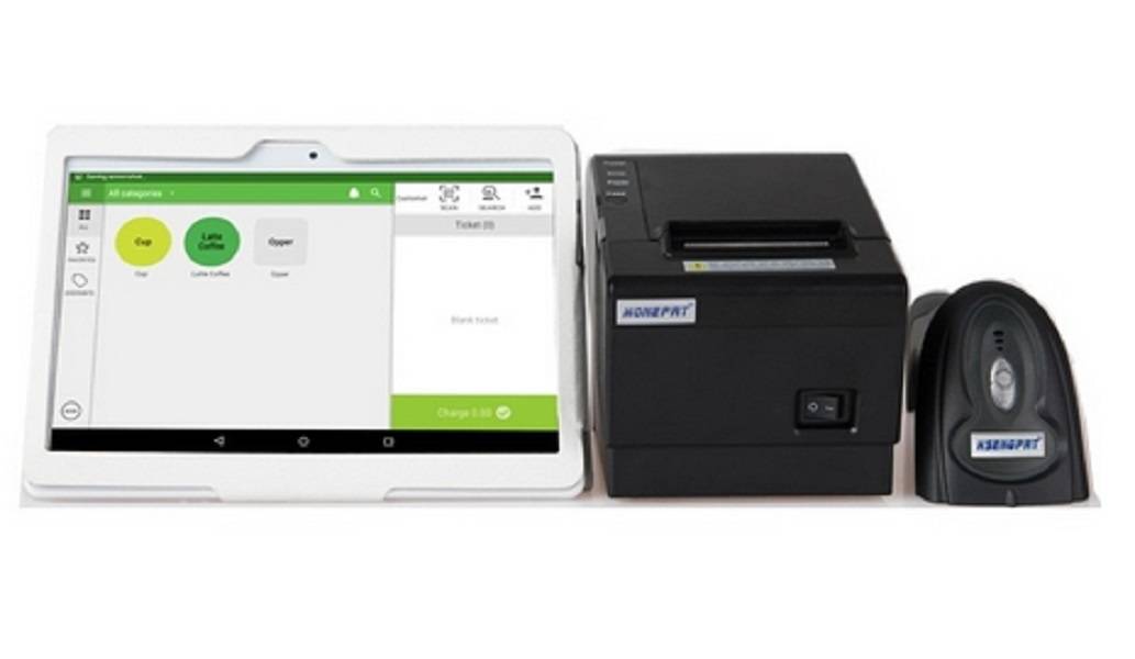 Pos Cash Register Tablet With 58Mm Printer Scanner Package All In One