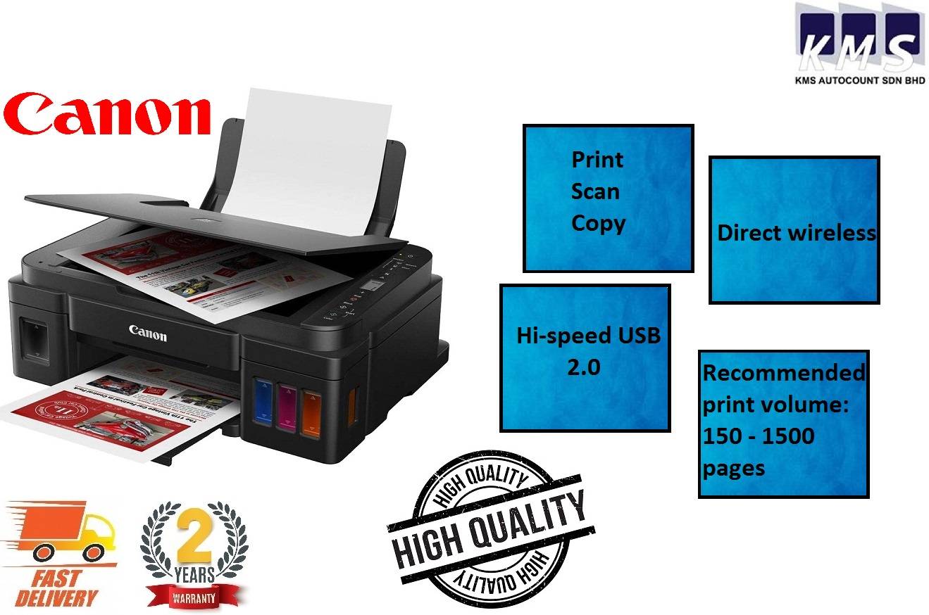 CANON G3010 WIRELESS REFILL INK TANK PRINTER WITH CANON ORIGINAL REFILL INK