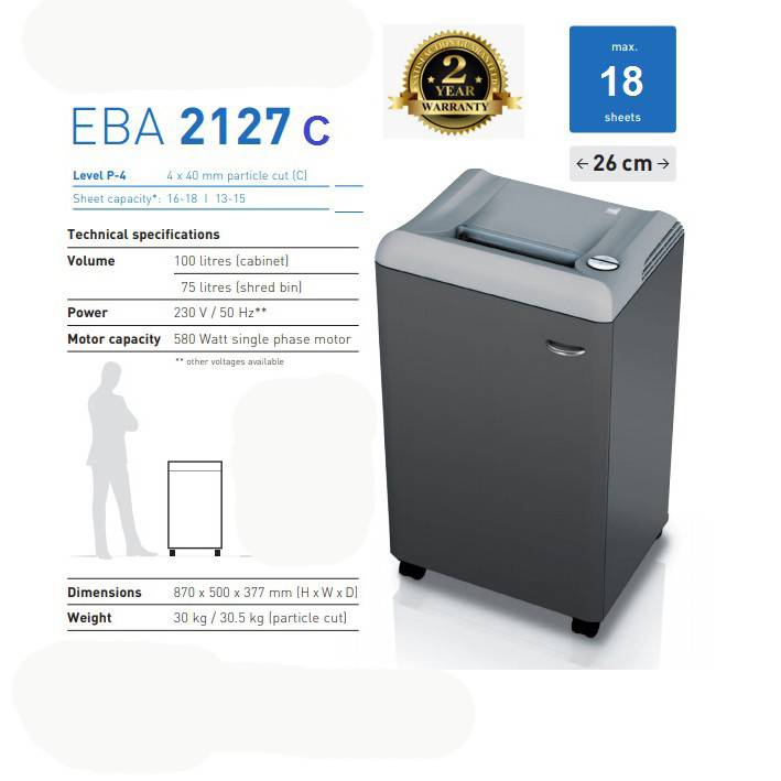 EBA 2127S / EBA 2127C Paper Shredder