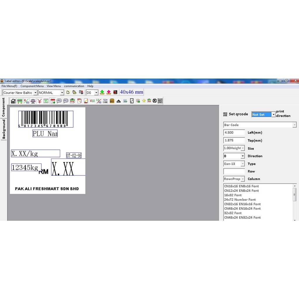 RONGTA RLS1100 30KG BARCODE WEIGHING SCALE WITH 1 YEAR STAMPING