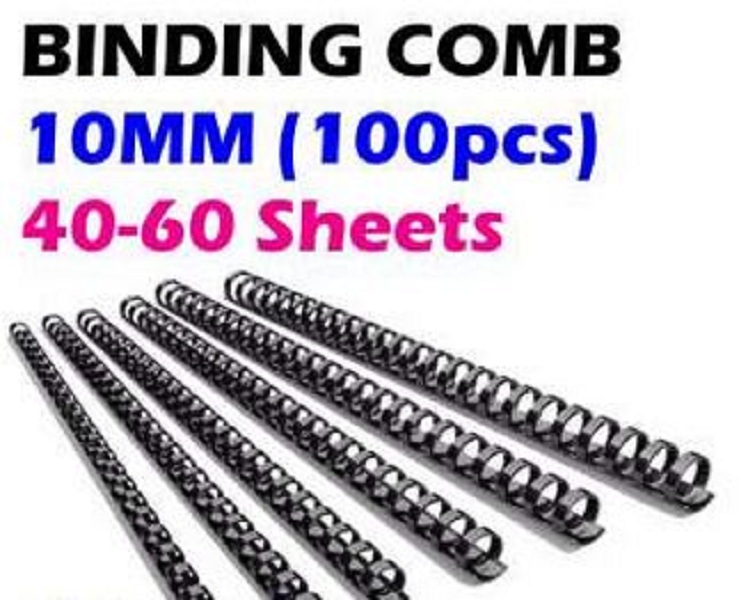 Plastic Comb Binding Rings / Binding Comb Ring 10mm Black 100Pcs/Box