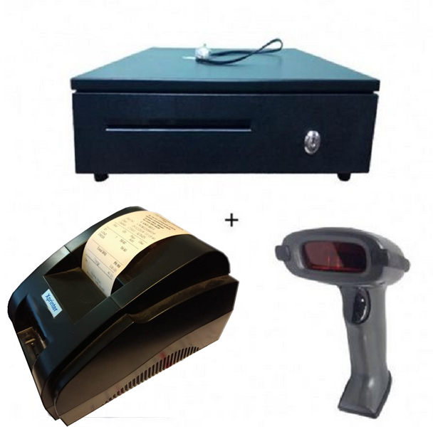 Cash Drawer 405B+XPrinter Thermal Receipt Printer 58mm+Barcode Scanner