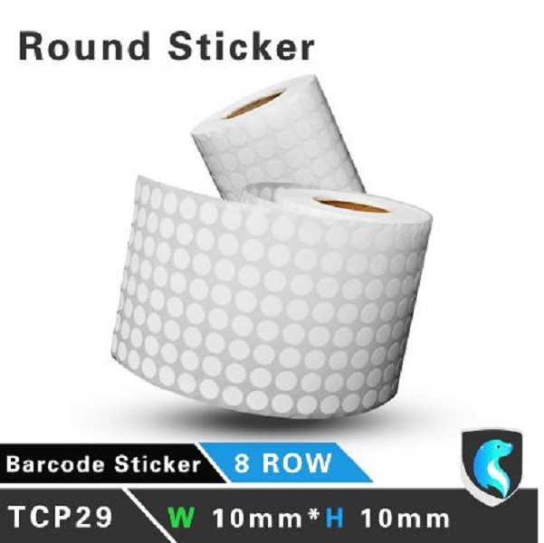 10mm round sticker barcode label blank adhesive sticker qc tag 10mm