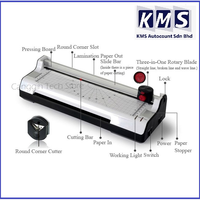 Laminator Machine Mesin Laminate with Paper Cutter & Corner Trimmer