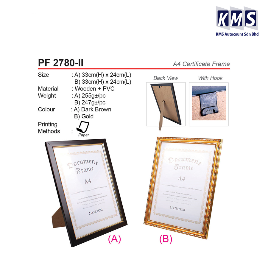 A4 CERTIFICATE FRAME PF 2780II A / B