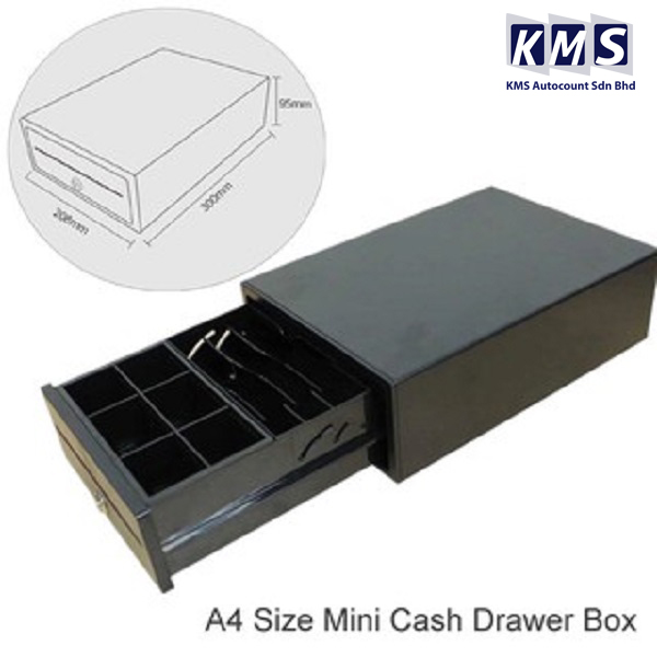 A4 Size Mini Cash Drawer Box POS Register RJ11 Key Lock With 3 Bill 6