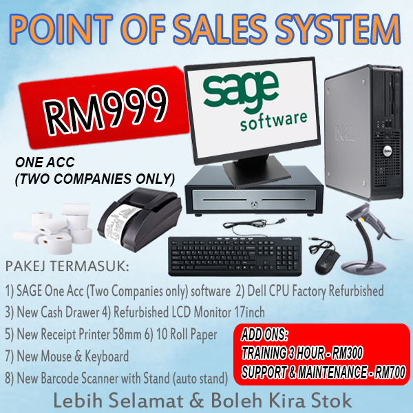 Sage One Acc (Two Companies only) Pos System Point of Sales Package