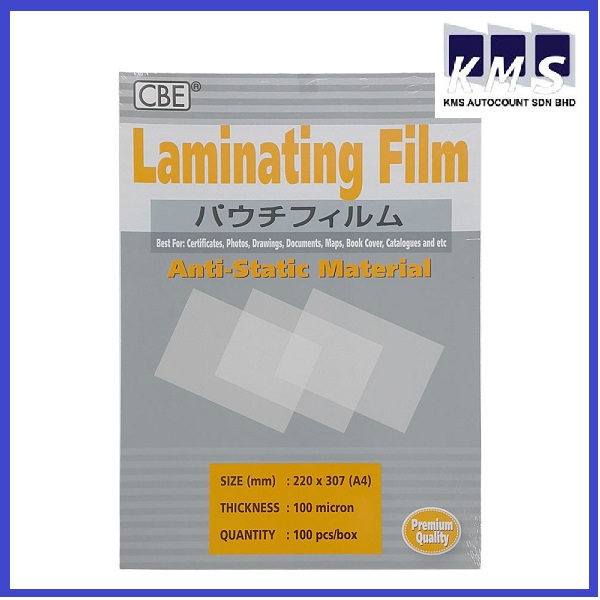 ORIGINAL CBE Laminate/Laminating Film A4 Paper
