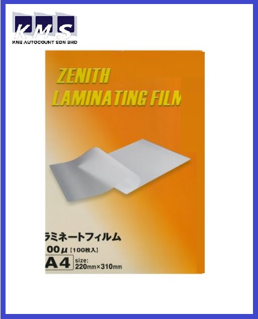ORIGINAL PREMIUM A4 LAMINATING FILM ZENITH ( 220MM X 310 MM ) 100pcs