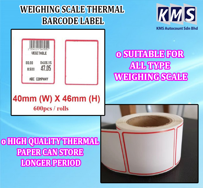 WEIGHING SCALE THERMAL BARCODE LABEL