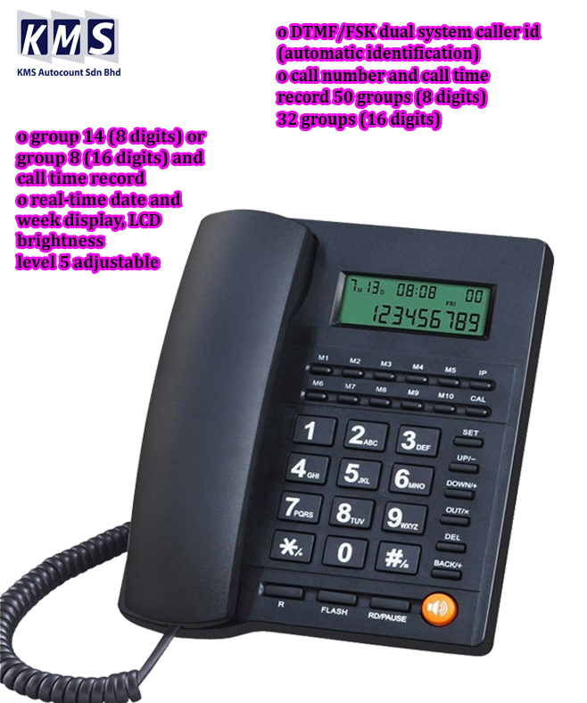 Home Telephone l Single Line Phone Caller ID Telephone l Telefon