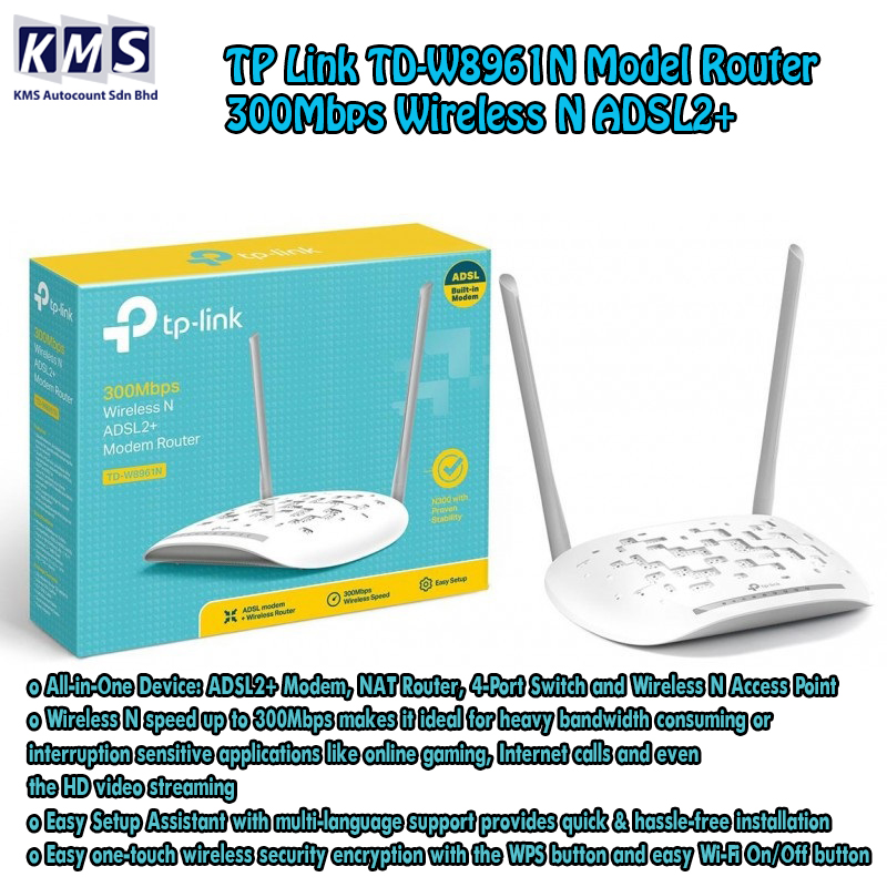 TP Link TDW8961N Model Router 300Mbps Wireless N ADSL2+