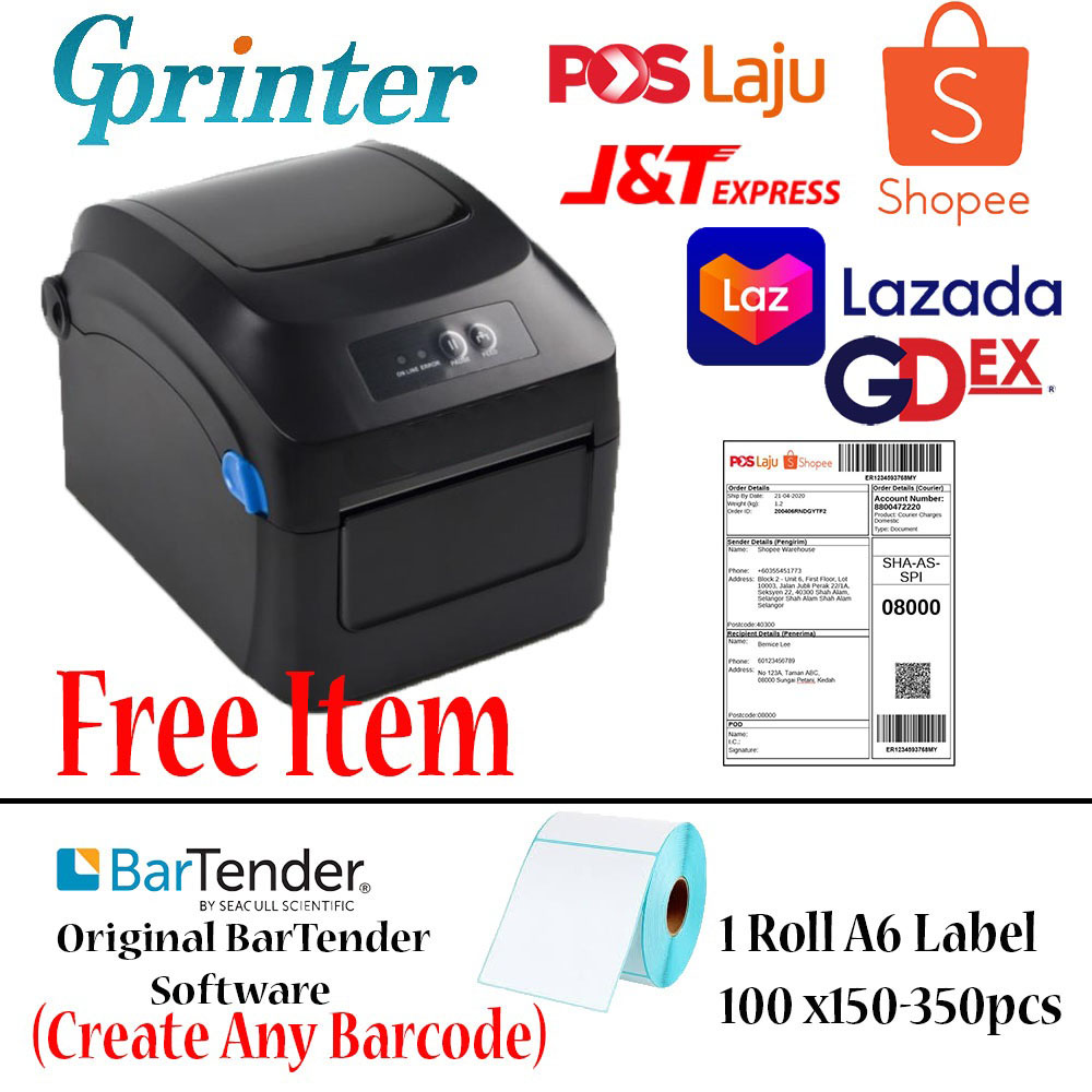 A6 Label Printer Airway Bill Printer , Barcode Printer , Label Printer