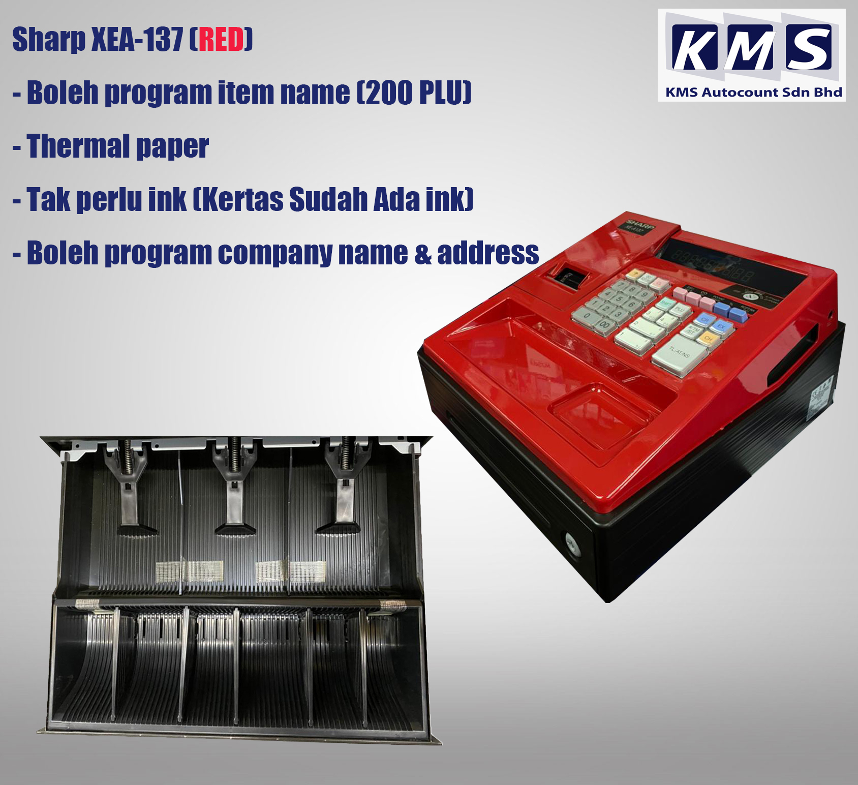Sharp Cashier Machine Cash Register XEA137 RED