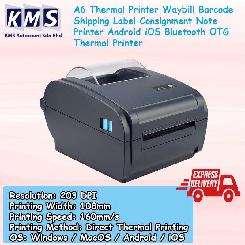 A6 Thermal Printer Waybill Barcode Shipping Label Consignment Note