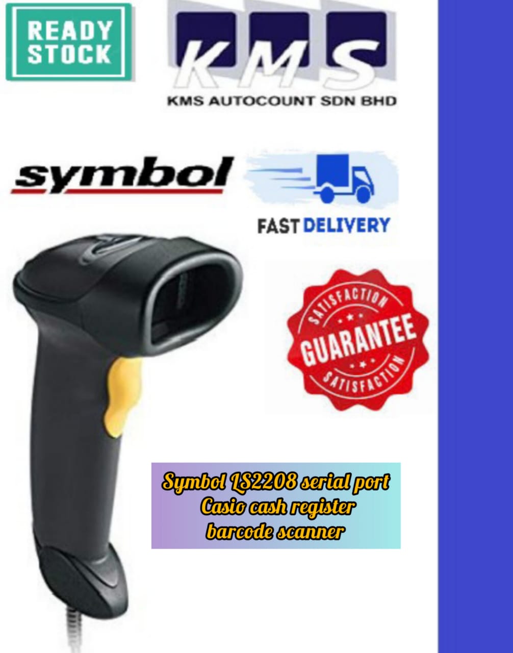 Symbol LS2208 serial port Casio cash register barcode scanner