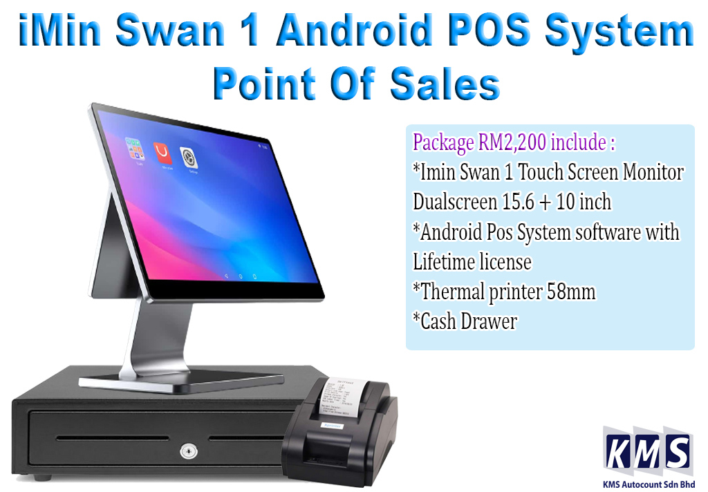 Imin Swan 1 Smart Pos Point of Sales Package (Dualscreen)